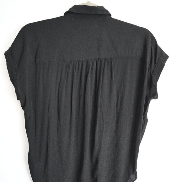 Madewell Central Drapey Shirt in True Black – XS - Picture 2 of 10